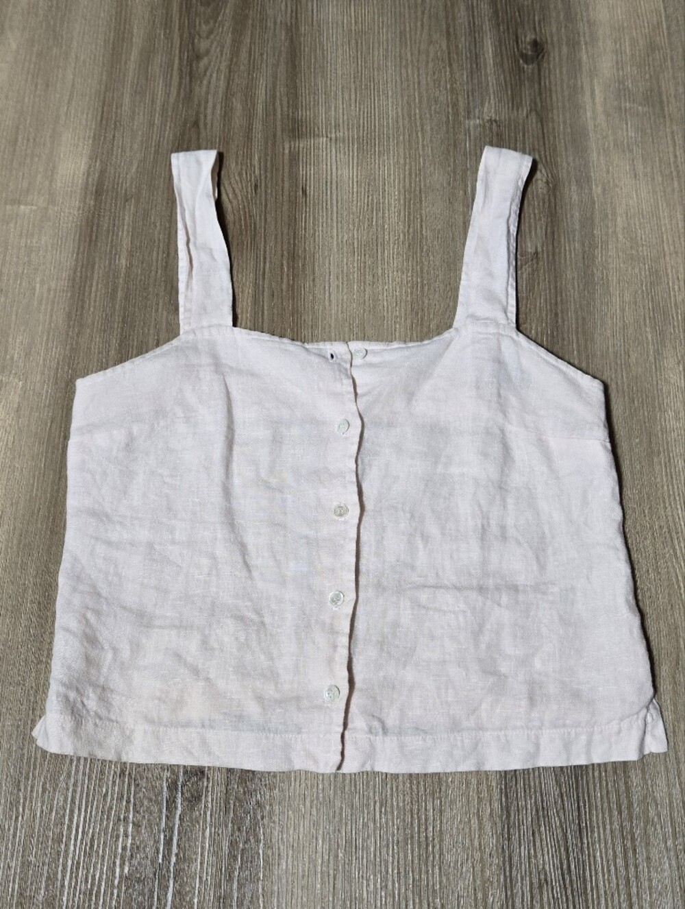 Three Dots Pale Blush Linen Tank